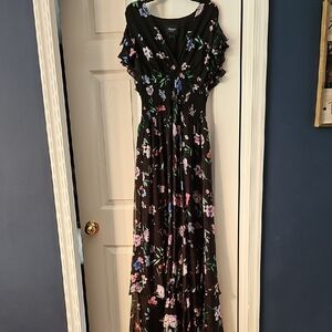 Shoshanna Black Floral Maxi Dress